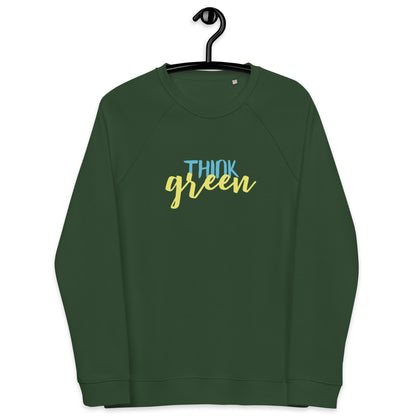 Think Green | Unisex Organic Raglan Eco - Logo Sweatshirt | Eco-Friendly Comfort and Style