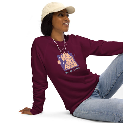 Save The Wildlife | Unisex Organic Raglan Eco - Logo Sweatshirt | Eco-Friendly Comfort and Style