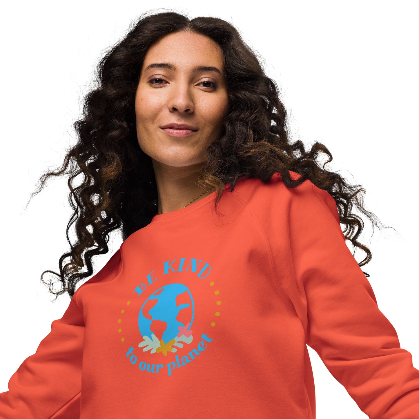 Be Kind To Our Planet | Unisex Organic Raglan Eco - Logo Sweatshirt | Eco-Friendly Comfort and Style