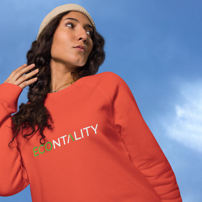 Unisex Organic Raglan Econtality Wordmark Logo Sweatshirt | Eco-Friendly Comfort and Style