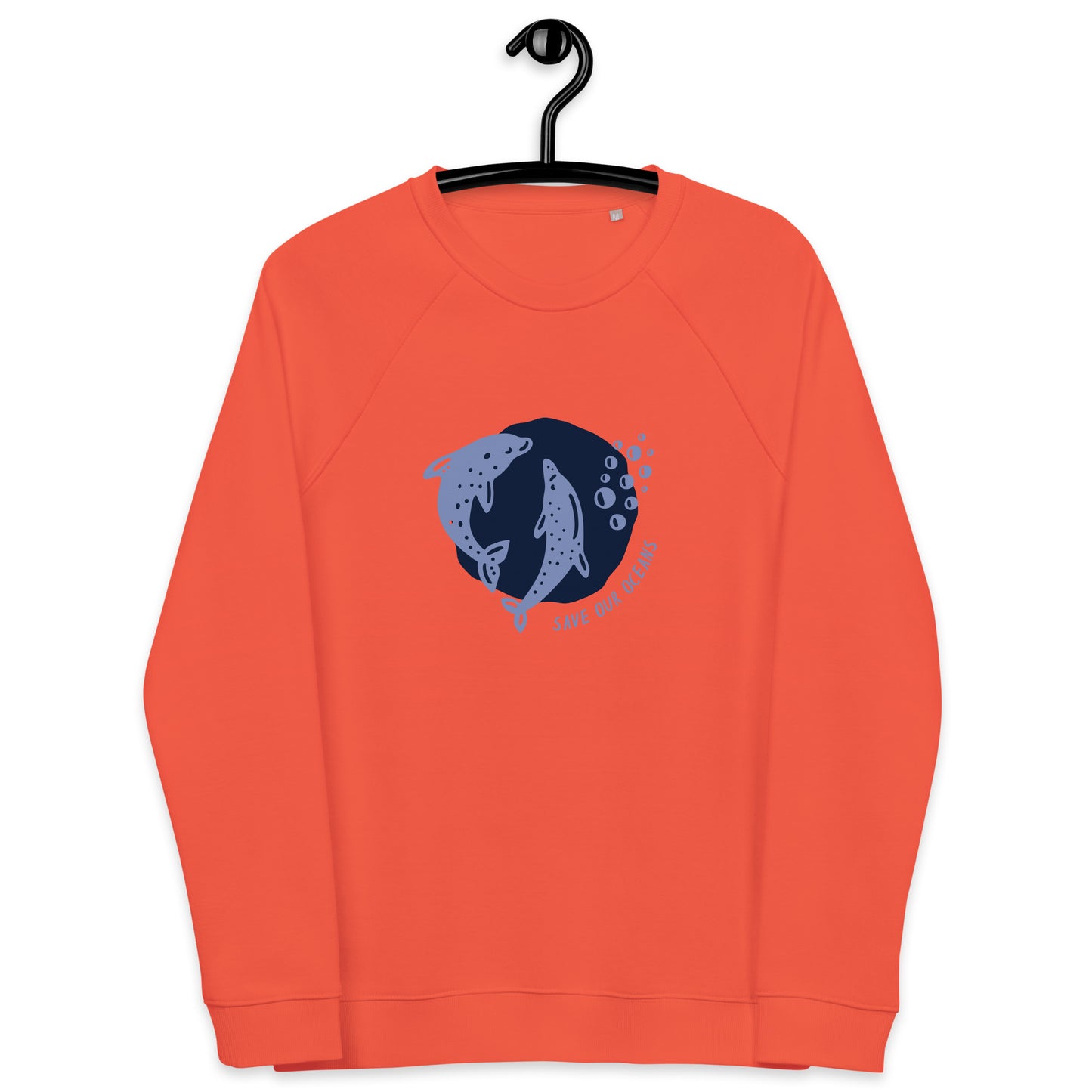 Save Our Oceans | Unisex Organic Raglan Eco - Logo Sweatshirt | Eco-Friendly Comfort and Style