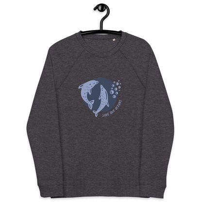 Save Our Oceans | Unisex Organic Raglan Eco - Logo Sweatshirt | Eco-Friendly Comfort and Style