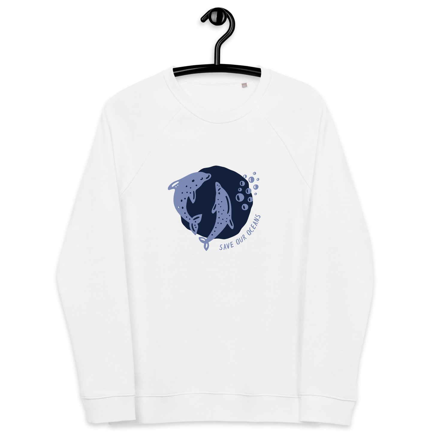 Save Our Oceans | Unisex Organic Raglan Eco - Logo Sweatshirt | Eco-Friendly Comfort and Style