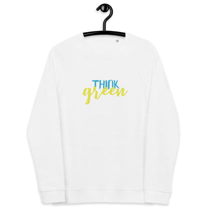 Think Green | Unisex Organic Raglan Eco - Logo Sweatshirt | Eco-Friendly Comfort and Style